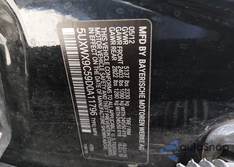 2013 BMW X3 xDrive28I from USA, damaged, VIN 5UXWX9C59D0A11796